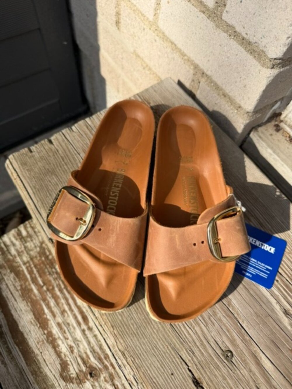Birkenstock Madrid Big Buckle Nubuck Sandals Sz 38 - Picture 1 of 5